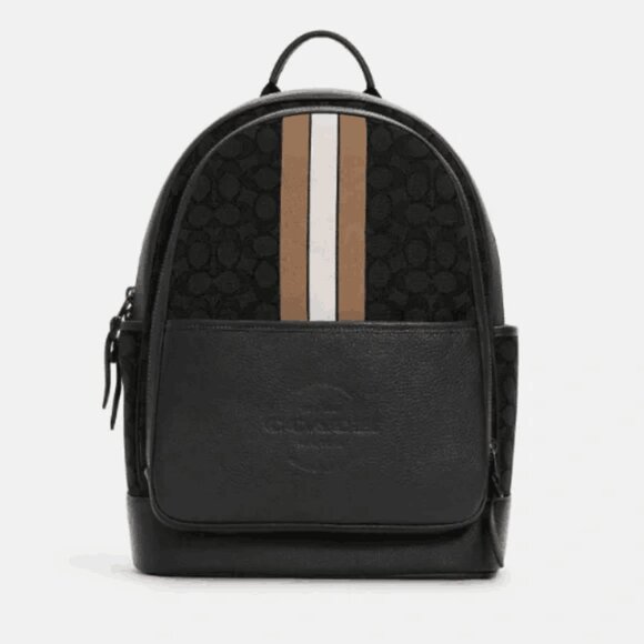 NWT Thompson Backpack In Signature Jacquard with Varsity Stripe - Picture 9 of 10